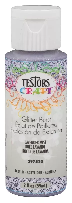 Testors 297520 Craft Paint, Glitter, Lavender Mist, 2 oz Bottle
