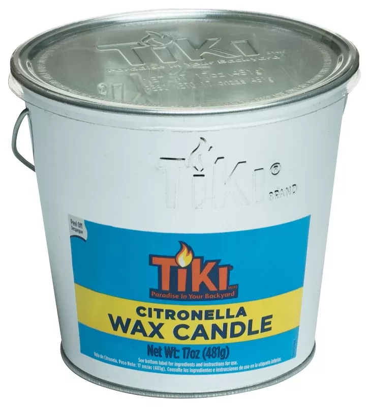 Tiki 1412110 Citronella Wax Candle with Handle, 17 oz Bucket, Pack of 6