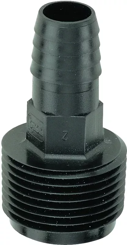 Toro 53389 Adapter, 3/8 x 3/4 in Connection, Barbed x Male, Plastic, Black, Pack of 50