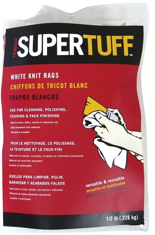 Trimaco 10811 Painters Rag, T-shirt Knit, White