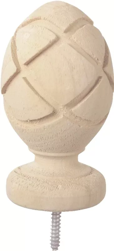 UFP 106092 Post Top, 6-1/4 in H, Pineapple, Wood, White