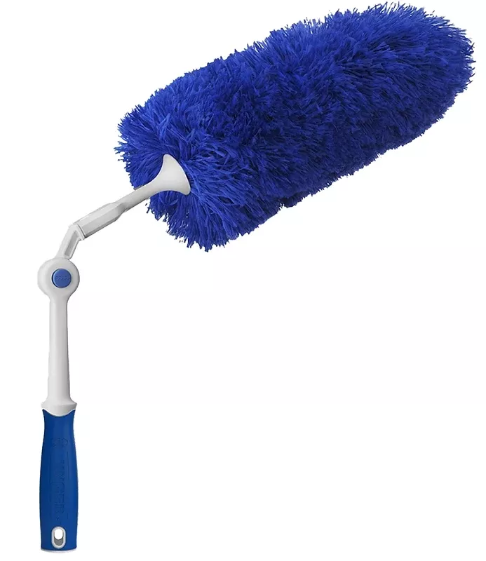 Unger 989230 Adjustable Click and Dust Duster, 2 in Head, Microfiber Head, 6 in L Handle, Blue