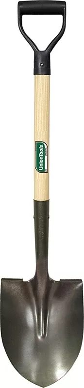UnionTools 43106 Digging Shovel, 8-1/2 in W Blade, Carbon Steel Blade, Hardwood Handle, D Grip Handle, 28 in L Handle