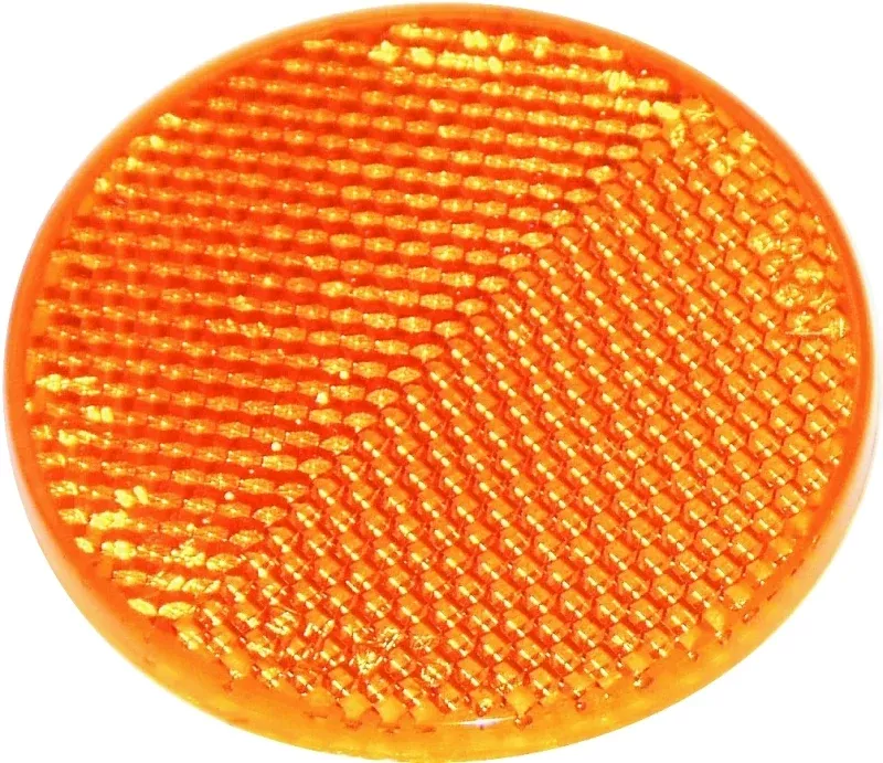 US Hardware RV-658C Safety Reflector, Amber Reflector, Plastic Reflector, Adhesive