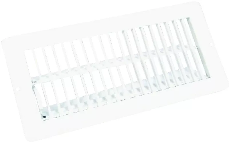 US Hardware V-102WB Floor Register, 9/16 in L, Steel, White