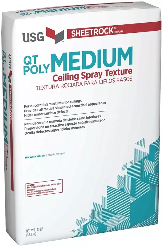 USG 540795060 Ceiling Spray Texture, Powder, Slight Acrylic, Gray/Off-White, 40 lb Bag