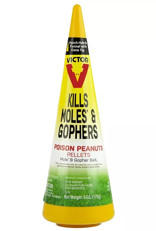 Victor M6006 Mole and Gopher Poison Peanut, Granular, Garlic, Black/Dark Gray, 6 oz
