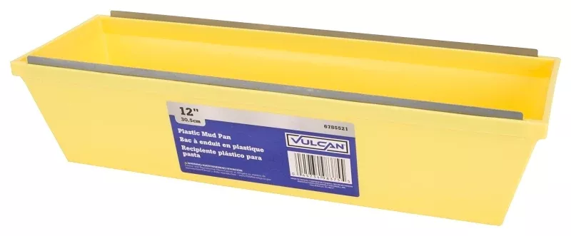 Vulcan 150053L Drywall Mud Pan, 175 cu-in, 12 in L Bottom, 3 in W Bottom, Plastic