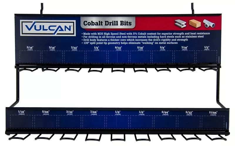 Vulcan 994890 Drill Bit Rack, Cobalt