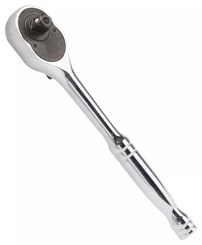 Vulcan TR0038 Quick Release Ratchet Handle, 3/8 in Drive, 7-5/8 in OAL, Chrome