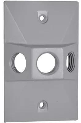 Weatherproof Rectangular Lampholder Cover, Gray