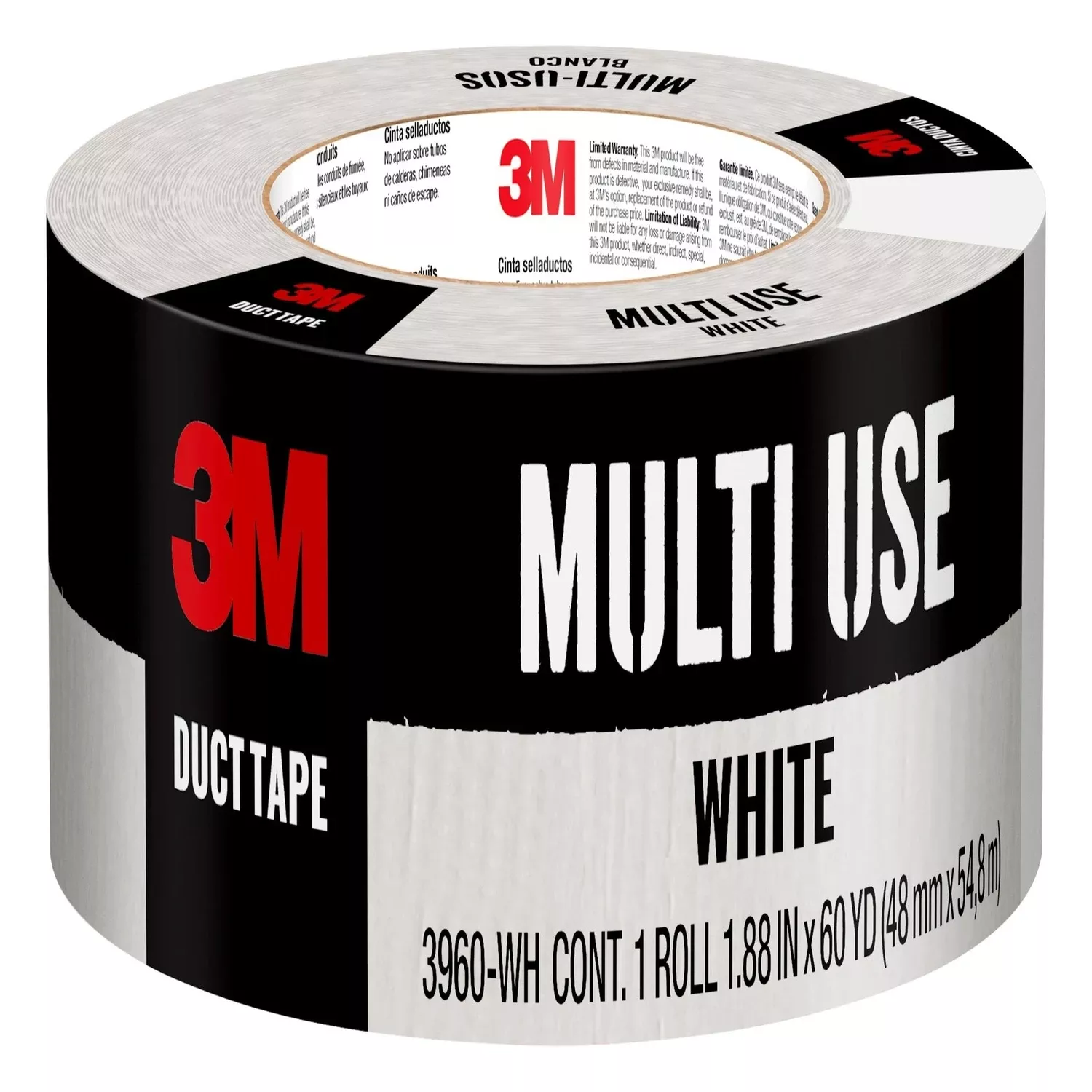 White Duct Tape, 1.88 Inches Wide By 60 Yards Long