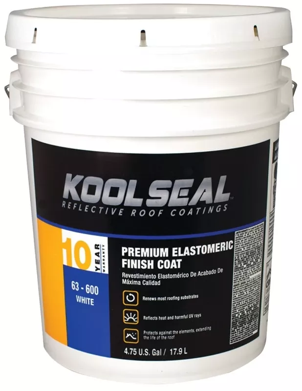 White Premium Elastomeric Roof Coating, 4.75 Gals.