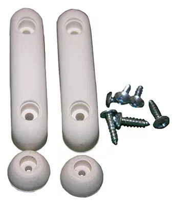 White Rubber Toilet Seat Replacement Bumpers With Screws