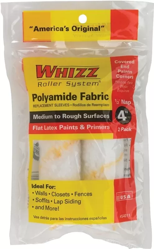 Whizz Maximus 54011 Mini Roller Cover, 1/2 in Thick Nap, 4 in L, Polyamide Cover