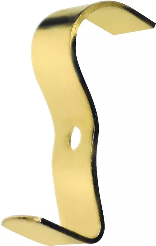 Wide Molding Hook, Brass-plated, 2-pk.