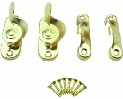 Widow Sash Lock With Keeper, Cam Type, Brass-plated