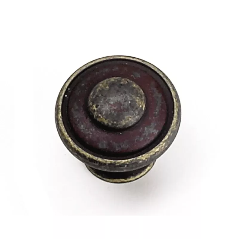 Windsor Button Round Cabinet Knob 1-1/8 Inch Diameter Weathered Antique Bronze