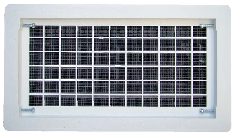 Witten Vent 306MWH Foundation Vent, 65 sq-in Net Free Ventilating Area, Mesh Grill, Thermoplastic, White
