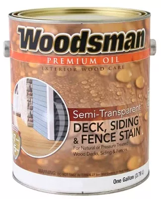Woodsman Deck & Siding Stain, Oil Base, Semi-transparent Cedar, 1 Gallon