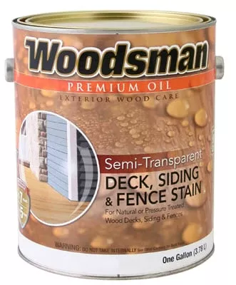 Woodsman Deck & Siding Stain, Oil Base, Semi-transparent Neutral Base, 1 Gallon