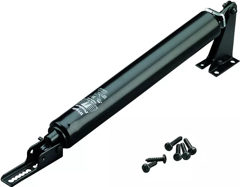 Wright Products V820BL Pneumatic Door Closer, Black, 90 deg Opening, For: Medium to Lightweight Out-Swinging Doors