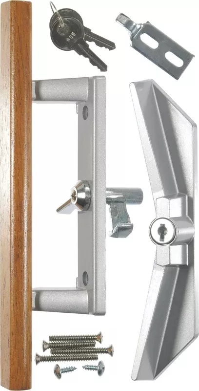 Wright Products VK1104 Patio Lockset, Aluminum/Wood, Oak