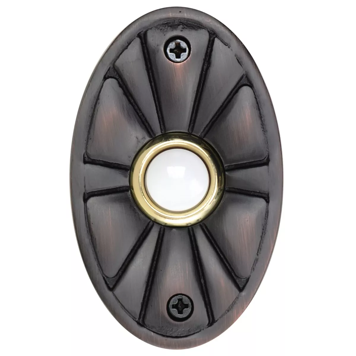 Ww005orb Solid Brass Oval Flower Doorbell In Oil Rubbed Bronze Finish