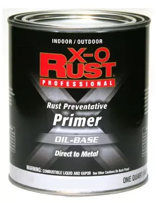 X-o Rust Metal Primer, Oil-base, Interior/exterior, Gray, 1 Qt.
