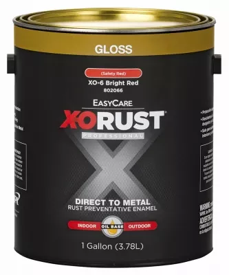 X-o Rust Premium Anti-rust Enamel, Gloss Bright Red, Oil-base, 1 Gallon