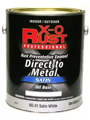 X-o Rust Premium Anti-rust Enamel, Satin White, Oil-base, 1 Gallon