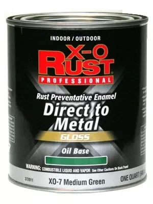 X-o Rust Premium Anti-rust Oil-base Enamel, Medium Green Gloss, 1 Qt.