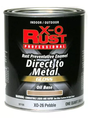 X-o Rust Premium Anti-rust Oil-base Paint, Gloss Pebble, Interior/exterior, 1 Qt.