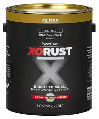 X-o Rust Premium Interior/exterior Anti-rust Enamel, Gloss Black, Oil-base, 1 Gallon