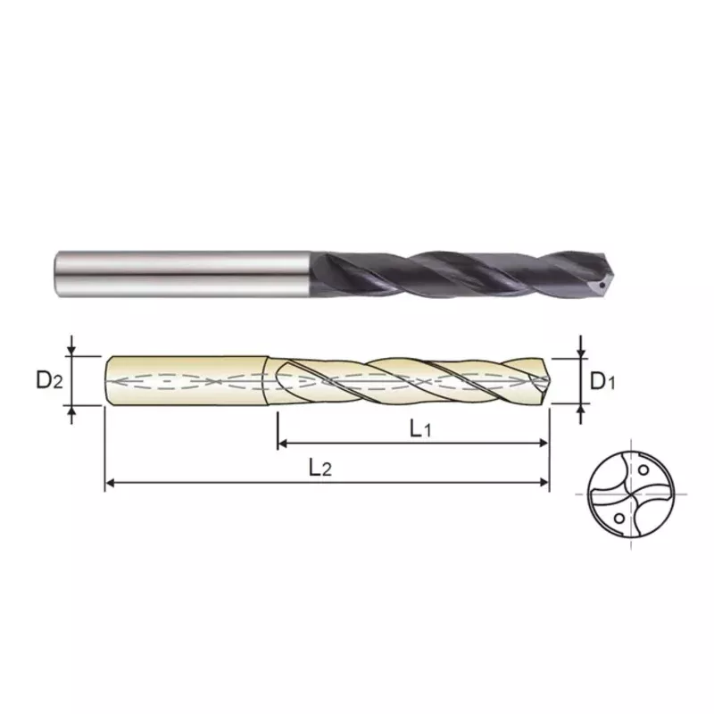 YG1-DH408068 6.8 mm Carbide Dream Drill (5XD) Metric, Long, Coolant Thru
