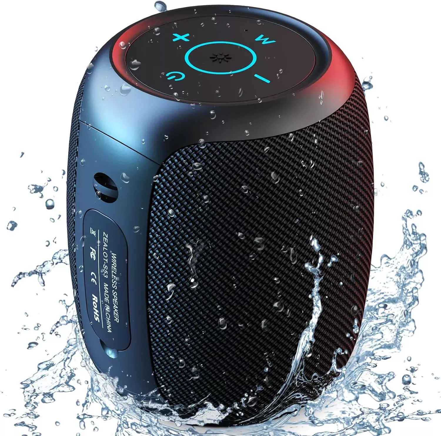 ZEALOT Bluetooth Speaker, Portable Speaker Bluetooth Wireless, 20W Stereo Sound, IPX6 Waterproof with Led Lights, for Shower Party Outdoor HomeTravel Hiking