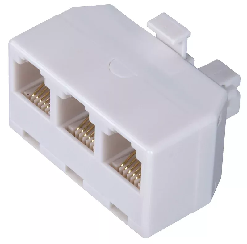 Zenith TS1001SPJ3W Telephone Splitter, 3-Port/Way, White