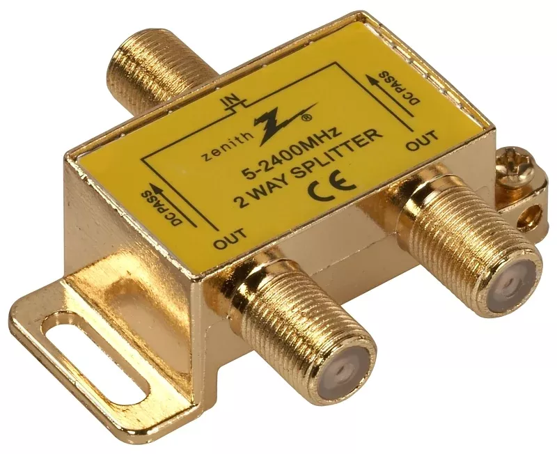 Zenith VS3001SP2W Series Coax Splitter, 2400 MHz, 1 Video Input, 2 Video Output