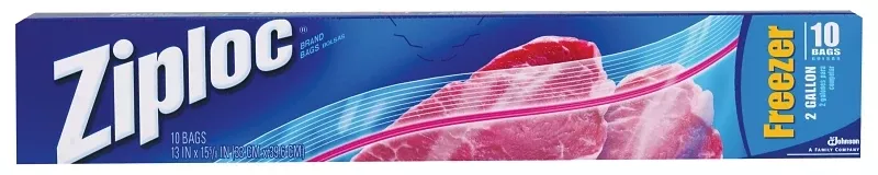 ZIPLOC FREEZER BAG 2 GALLON 10 CT